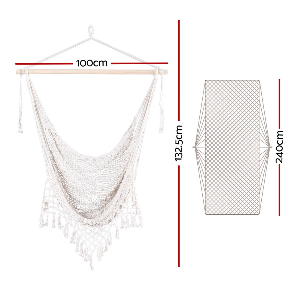 Hammock Swing Chair Camping Mesh Cream