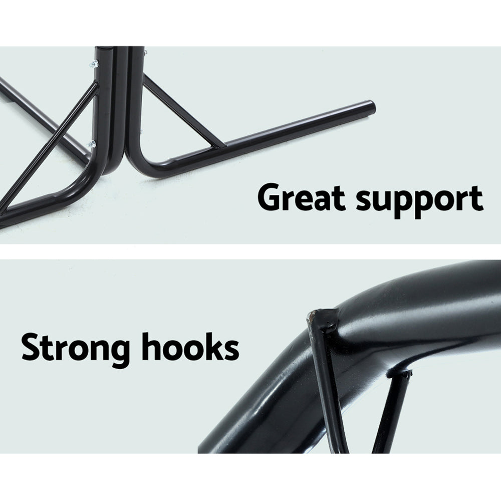 Double Hammock Chair Stand Steel Frame 2 Person Outdoor Heavy Duty 200kg