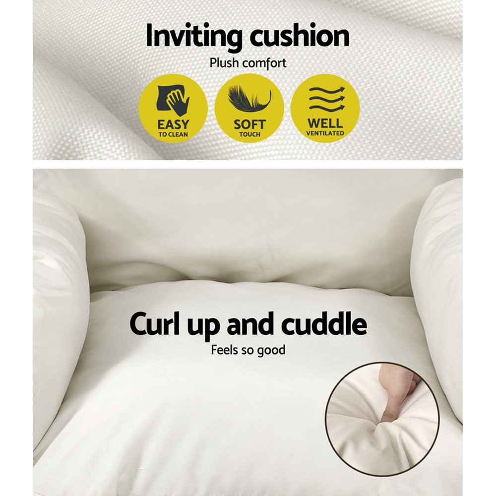 Connor Egg Swing Chair Single Hanging Pod with Stand - Cream