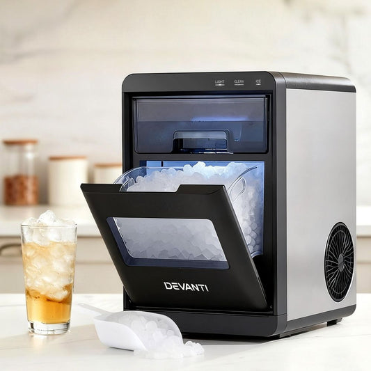 Devanti Ice Maker Machine 20kg Chewable Nugget Ice Countertop with Self Cleaning