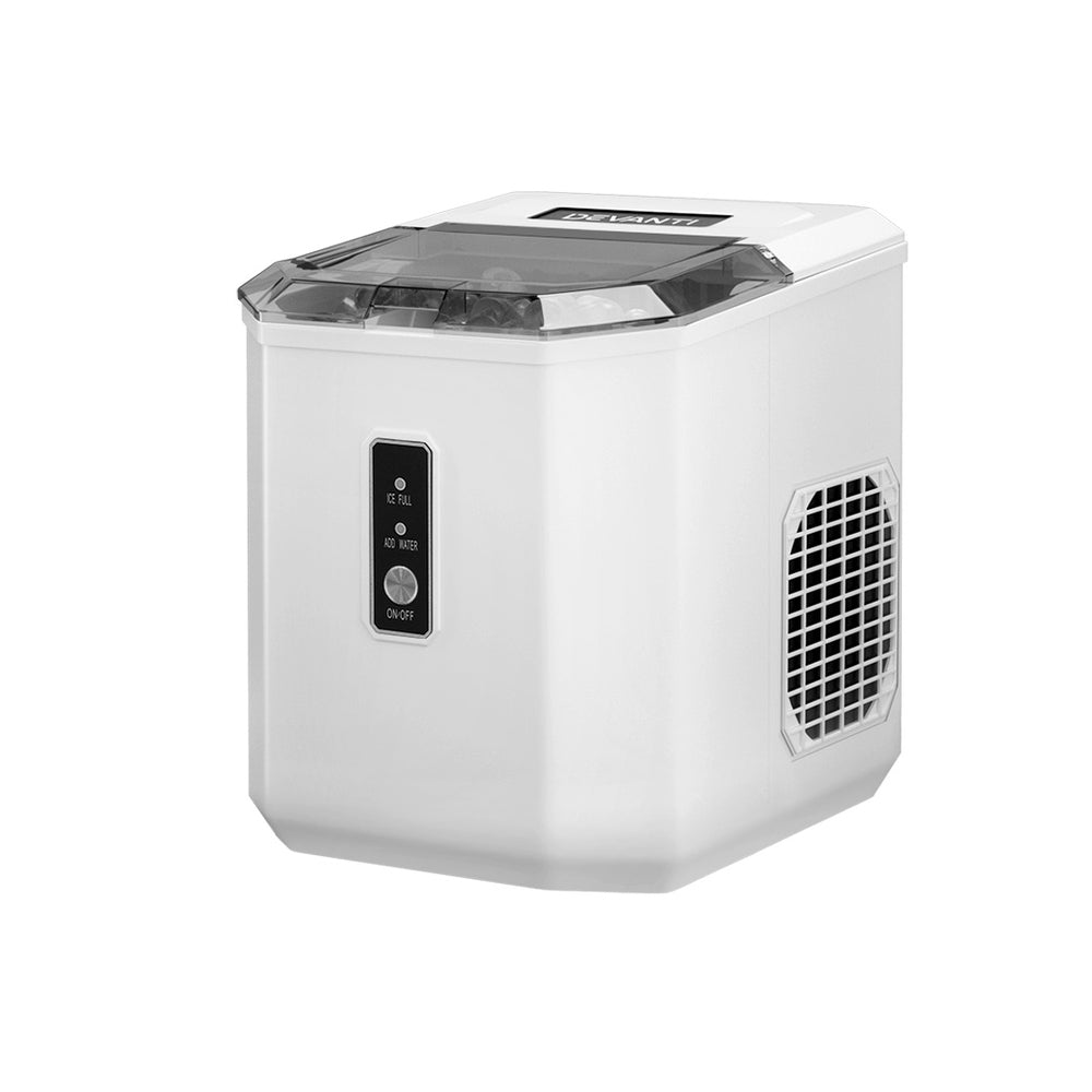 Devanti 12kg Ice Maker Machine Portable Ice Cube Tray Bar Countertop 2L White