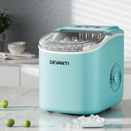Devanti 12kg Ice Maker Machine with Self Cleaning Green