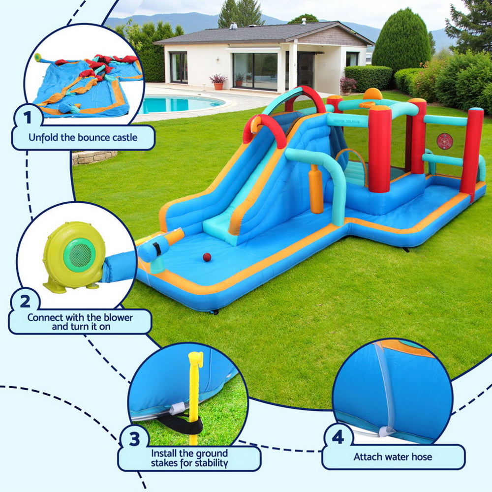 Factory Buys Kids Inflatable Water Slide Splash Pool Park Jumping Castle Bounce 615X322CM
