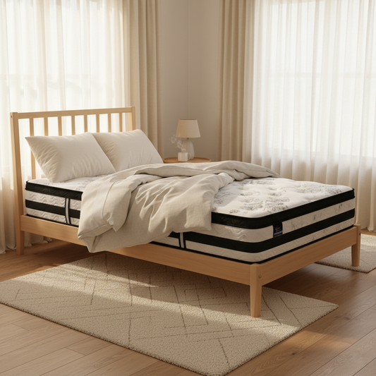 Jade Bed & Mattress Package no Drawers - Oak Single