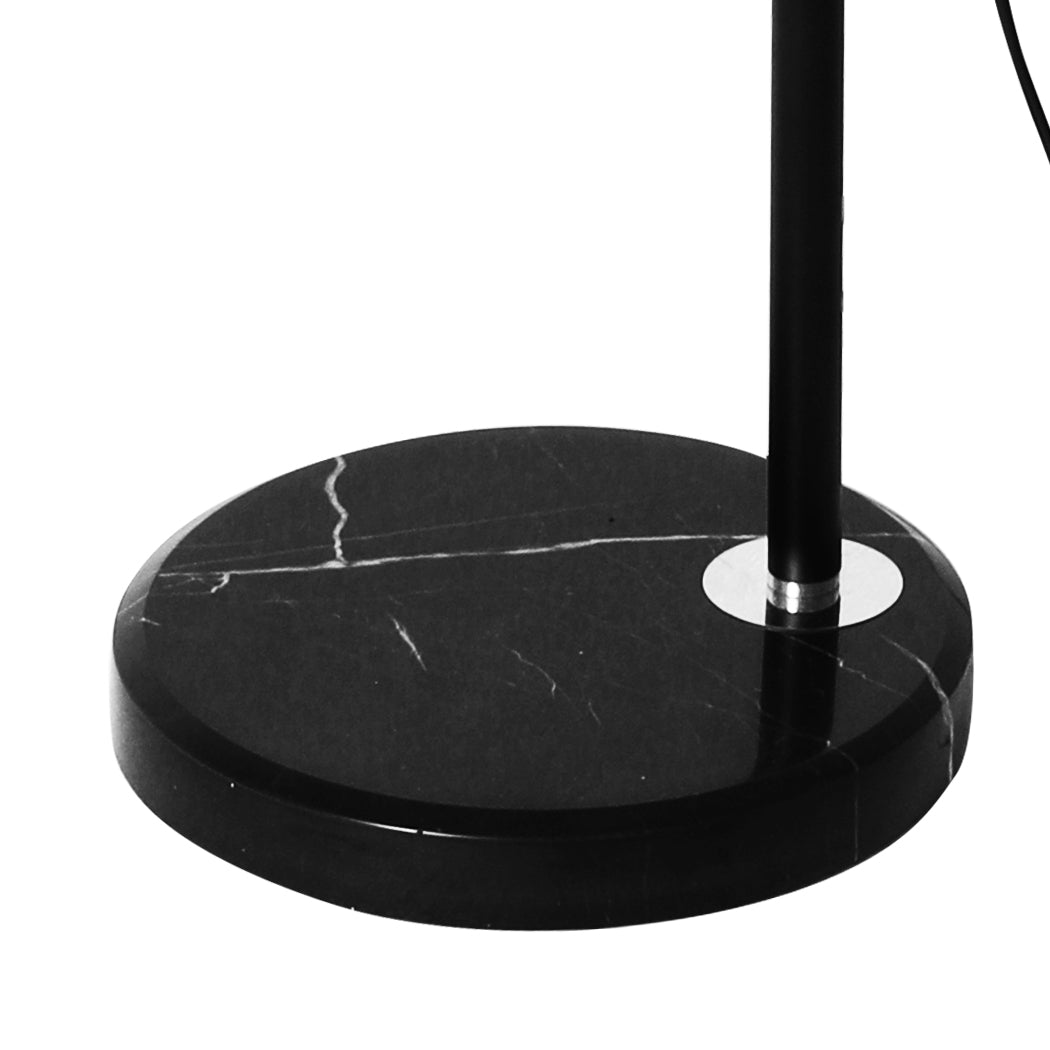 Modern LED Floor Lamp Reading Light Free Standing Height Adjustable Marble Base - Black