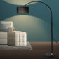 Modern LED Floor Lamp Reading Light Free Standing Height Adjustable Marble Base - Black