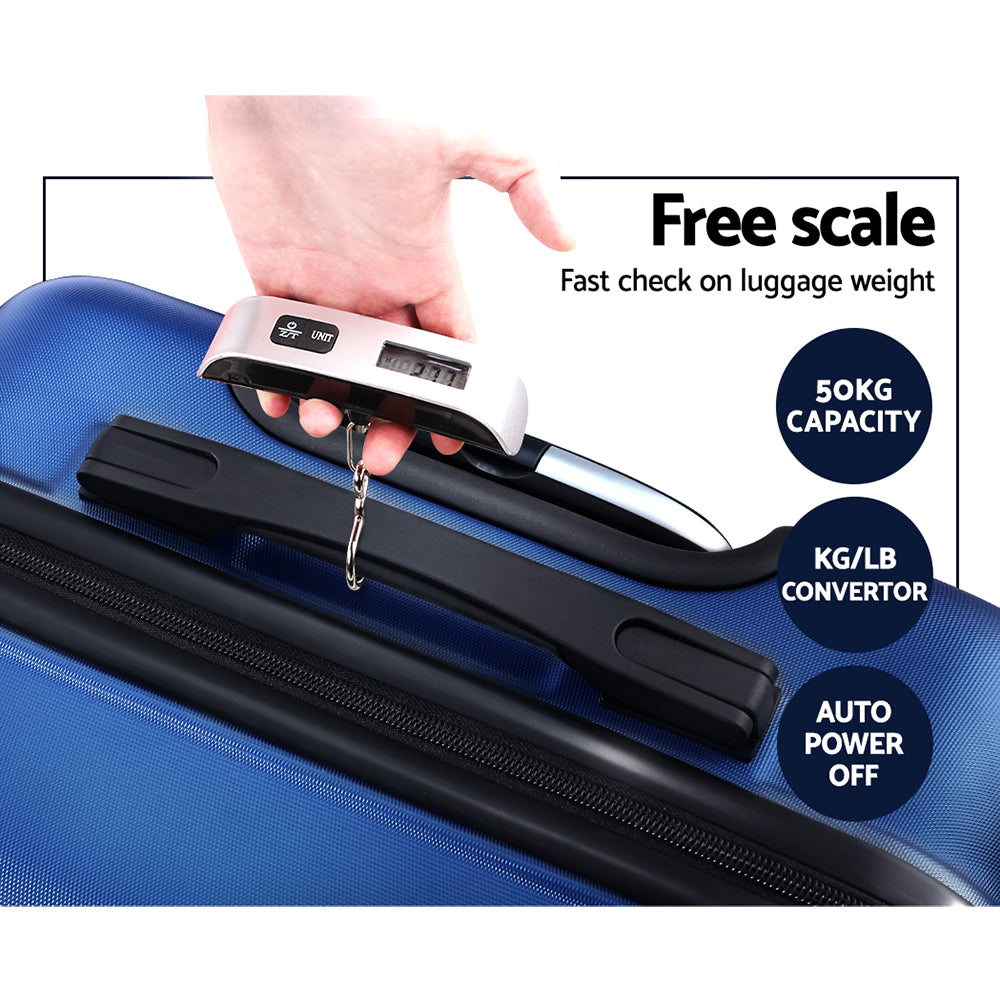 Set of 2 20-28" Luggage with TSA Lock Spinner Carry On Hard Shell Travel Suitcase Luggage Case - Blue