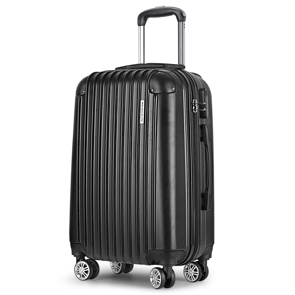24" Luggage with TSA Lock Spinner Travel Suitcase Carry On Hard Shell Luggage Case - Black