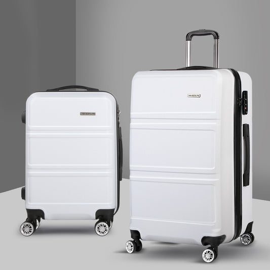 20" 28" Luggage with TSA Lock Spinner Travel Suitcase Carry On Hard Shell Luggage Case - White