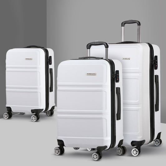20" 24" 28" Luggage with TSA Lock Spinner Travel Suitcase Carry On Hard Shell Luggage Case - White
