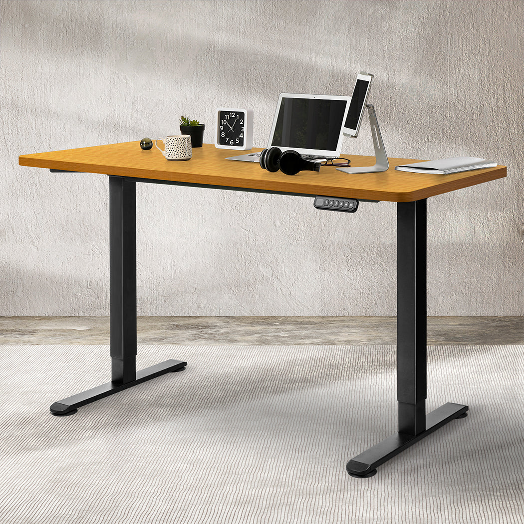 Levede Desktop For Motorised Adjustable Black 140x70cm Natural
