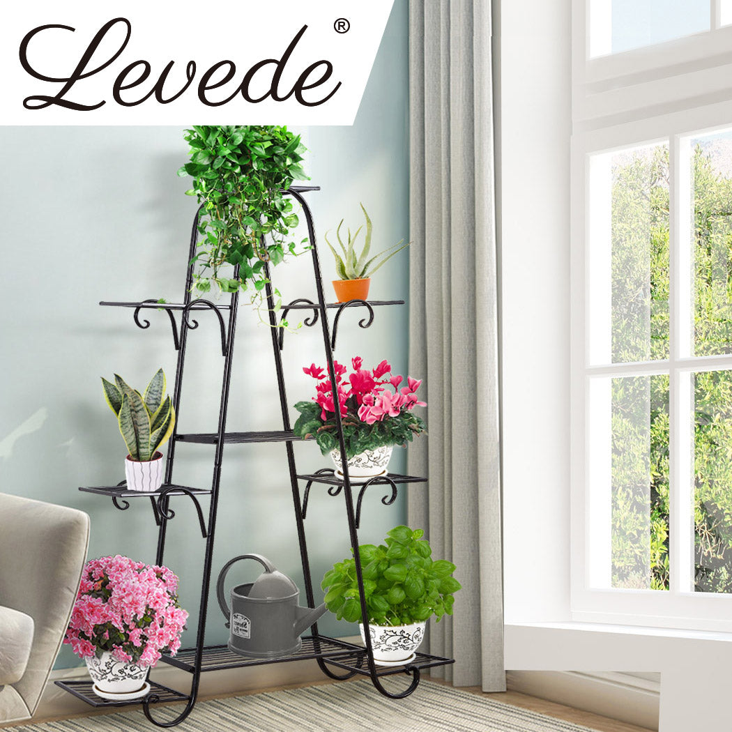 Outdoor Indoor Metal Plant Stand Flower Pots Rack Garden Corner Shelf