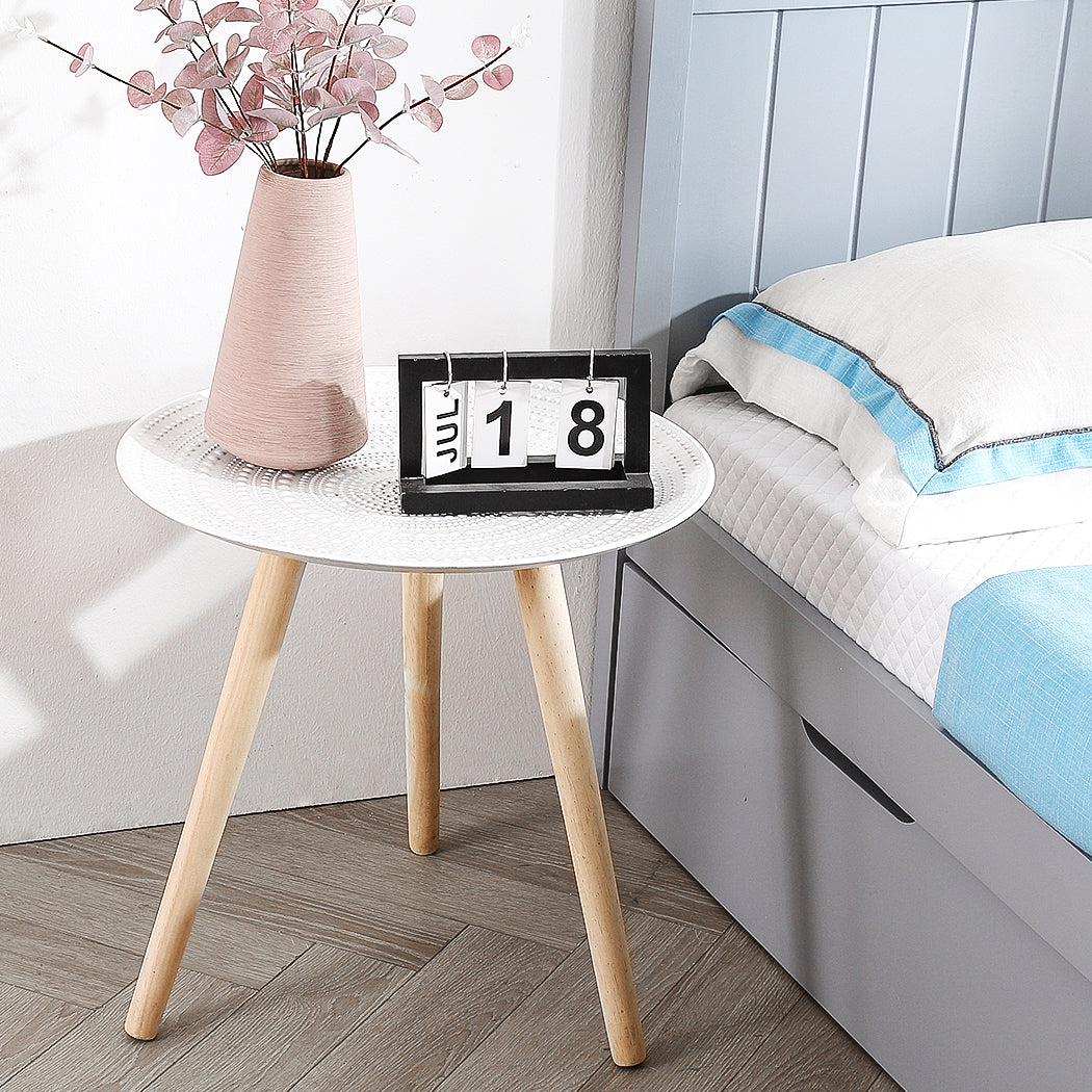 Icarus Side End Table Antique Storage Modern Furniture - White