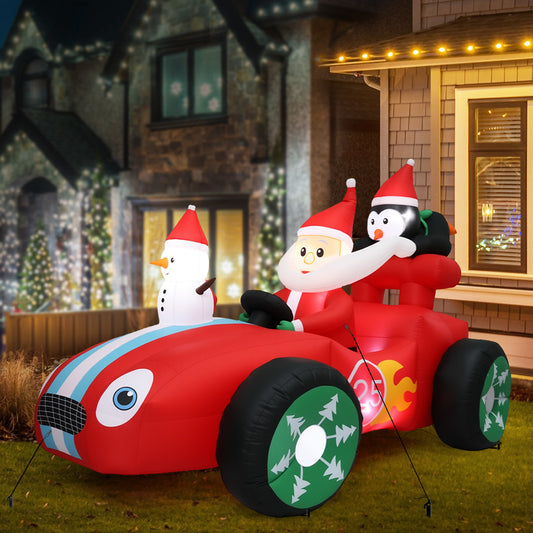 Santa Racing Sleigh Christmas Inflatable - 2.4M