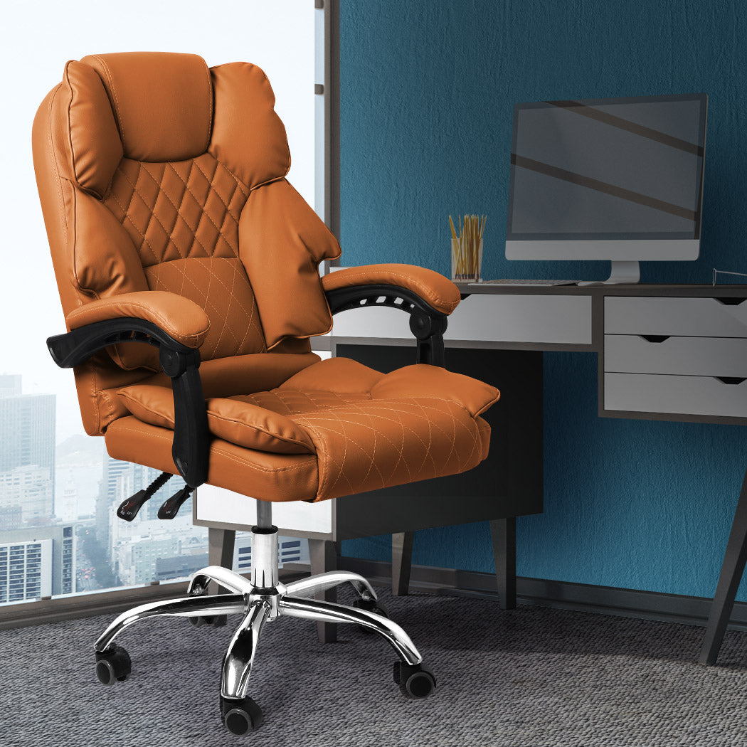Levede Gaming Chair Office Computer Brown No Footrest