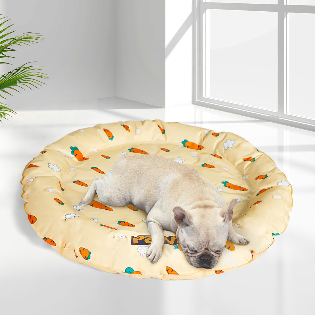LARGE Dog Beds Pet Bolster Cool Gel Mat - Yellow