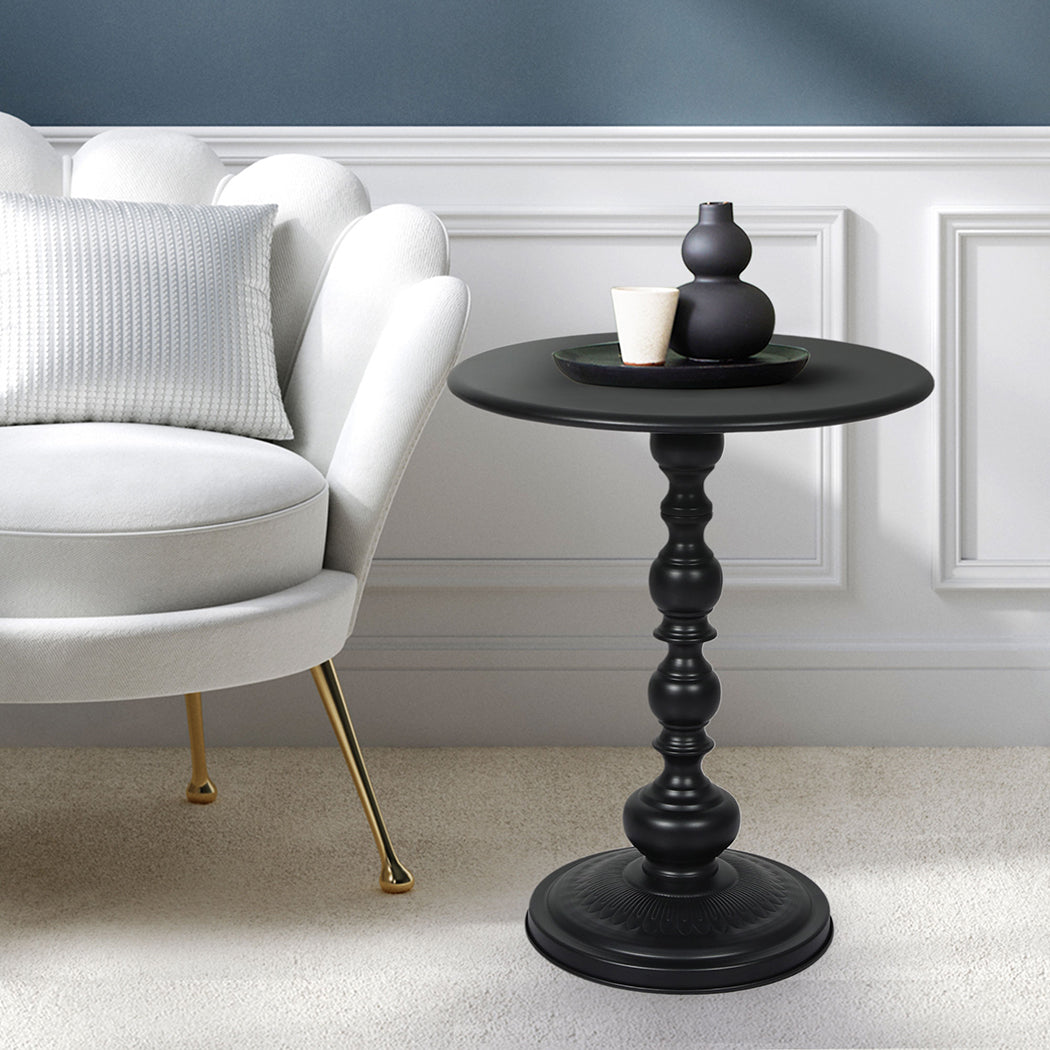 Ignatia Side Table Vintage End Round - Black