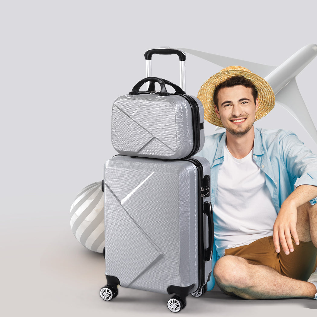 Set of 2 20"Travel Luggage Set - Grey