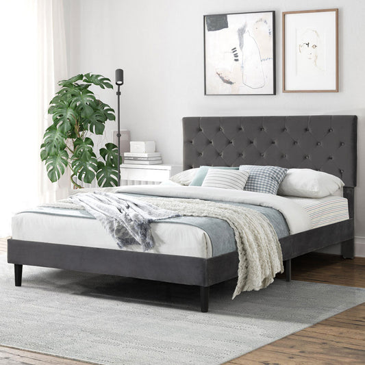 Hessonite Bed & Mattress Package - Grey Queen
