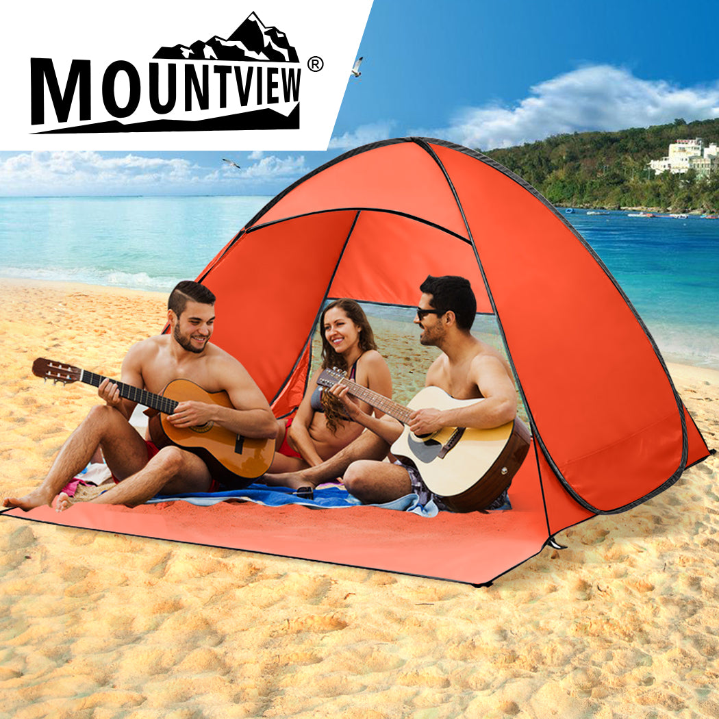 Mountview Pop Up Beach Tent Camping Portable Orange