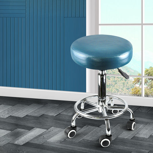 Bar Stools Salon Stool Swivel Barber Dining Chair Pu Hydraulic Lift Teal