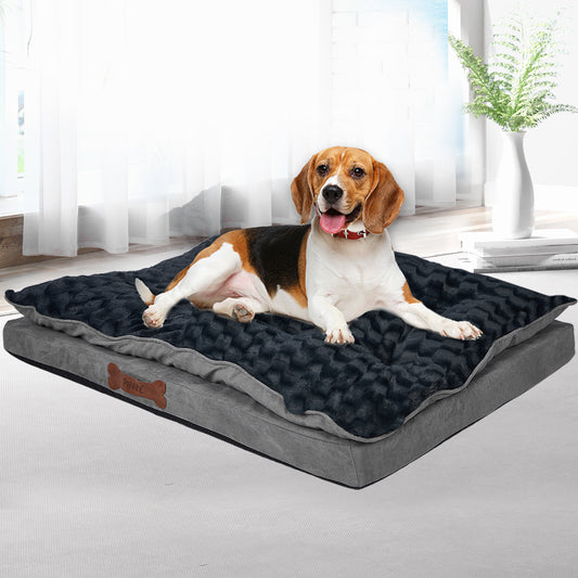 SMALL Dog Beds Calming Warm Soft Plush Comfy - Grey