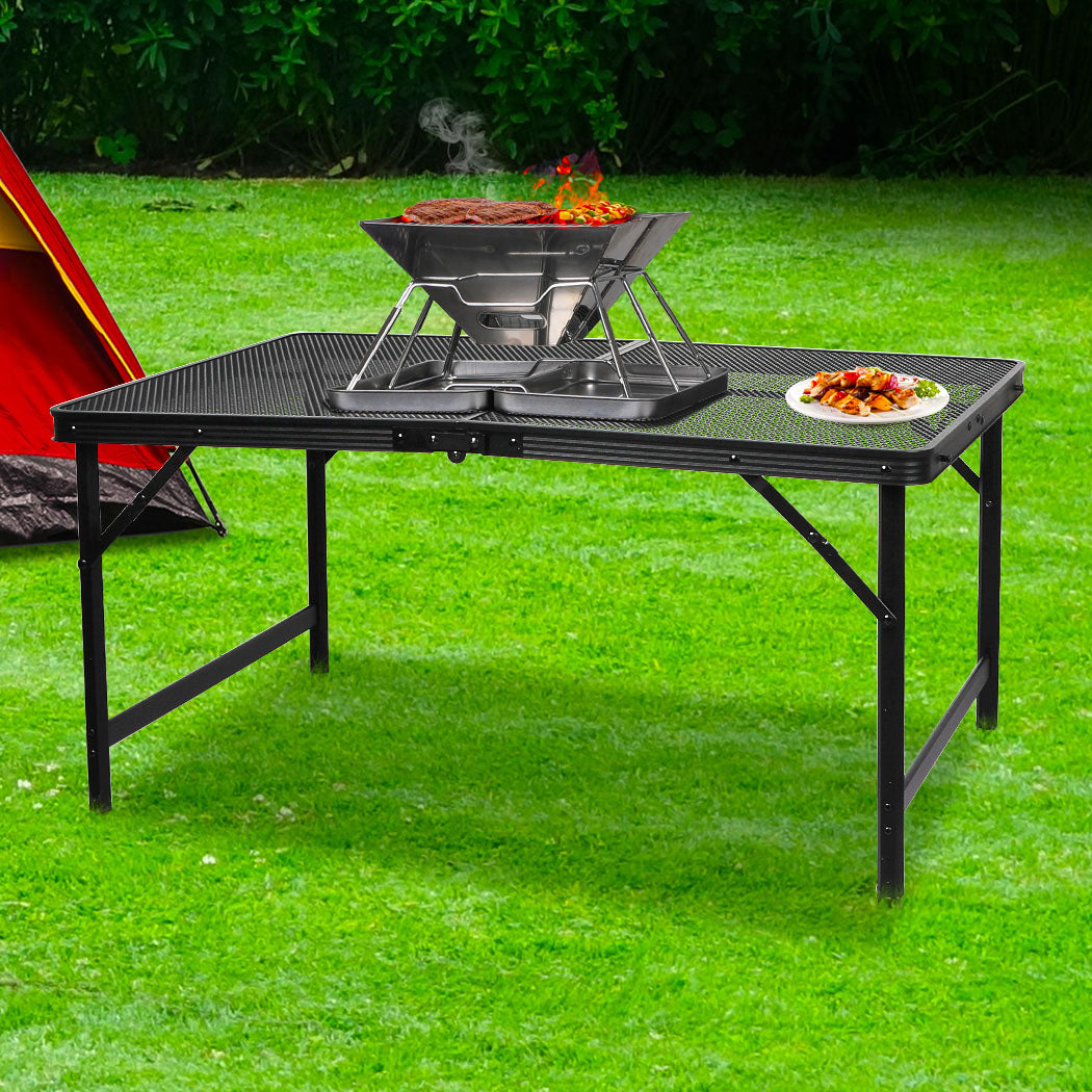 Grill Table BBQ Camping Tables Outdoor Foldable Aluminium Portable Picnic Large