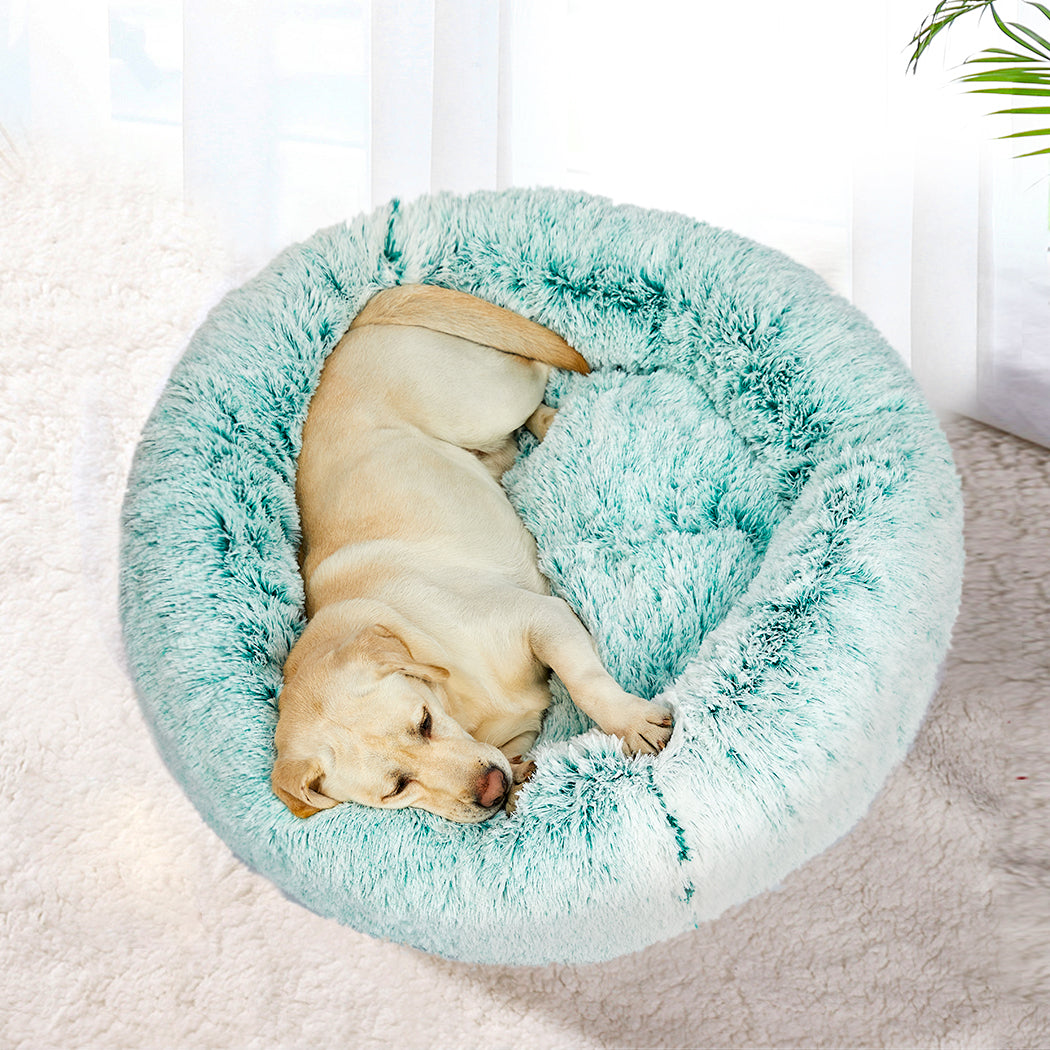 LARGE Dog Beds Pet Donut Nest Calming - Teal
