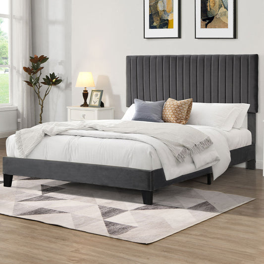 Tourmaline Bed & Mattress Package - Grey Queen
