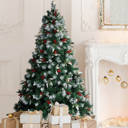 5ft 1.5m 500 Branches Snow Flocked Christmas Tree