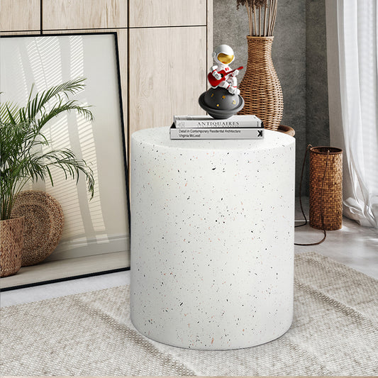 Ilithyia Side Table Terrazzo Round End - White