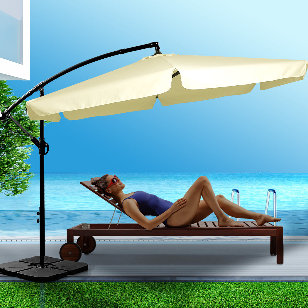 Mountview 3M Outdoor Umbrella Beach Beige With Base