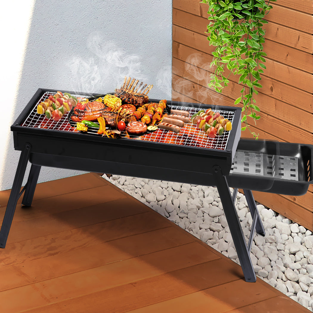 Charcoal BBQ Grill Portable Hibachi Barbecue Outdoor Foldable Camping Picnic Set