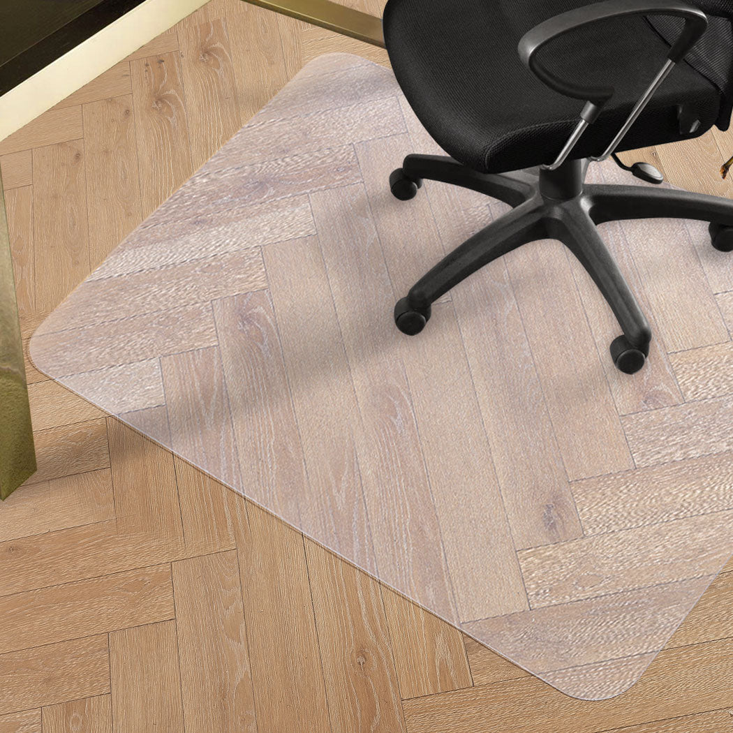 Esther 120x90 Home Office Chair Mat Room Computer Work Floor Protectors No Pins - Clear