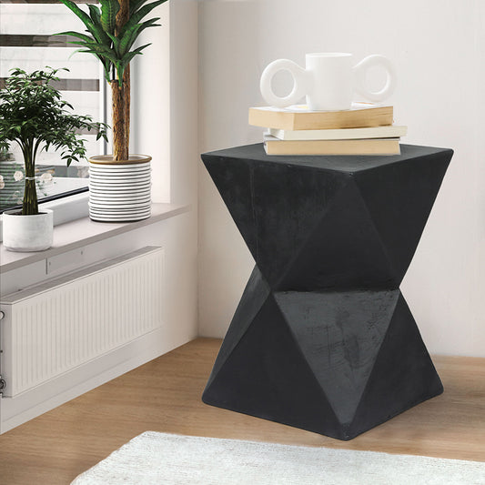 Idelle Side End Table Terrazzo Geometric - Black