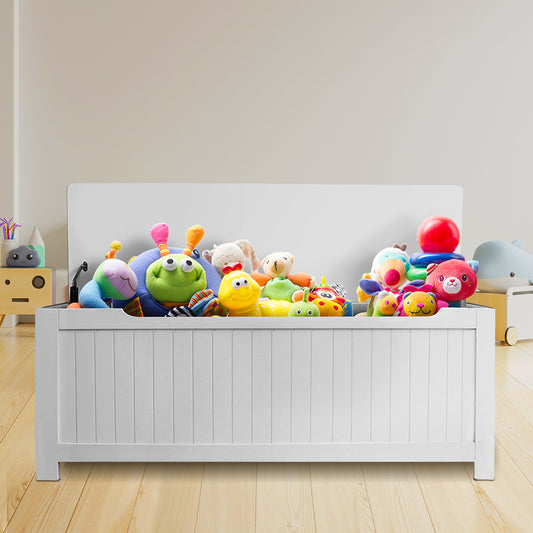 Kids Toy Box Storage Chest Cabinet - White