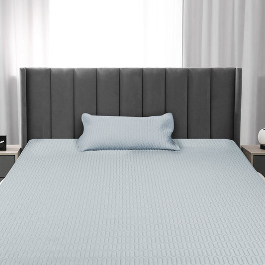 SINGLE 2-Piece Latex Cooling Bed Sheet Set Fitted - Grey