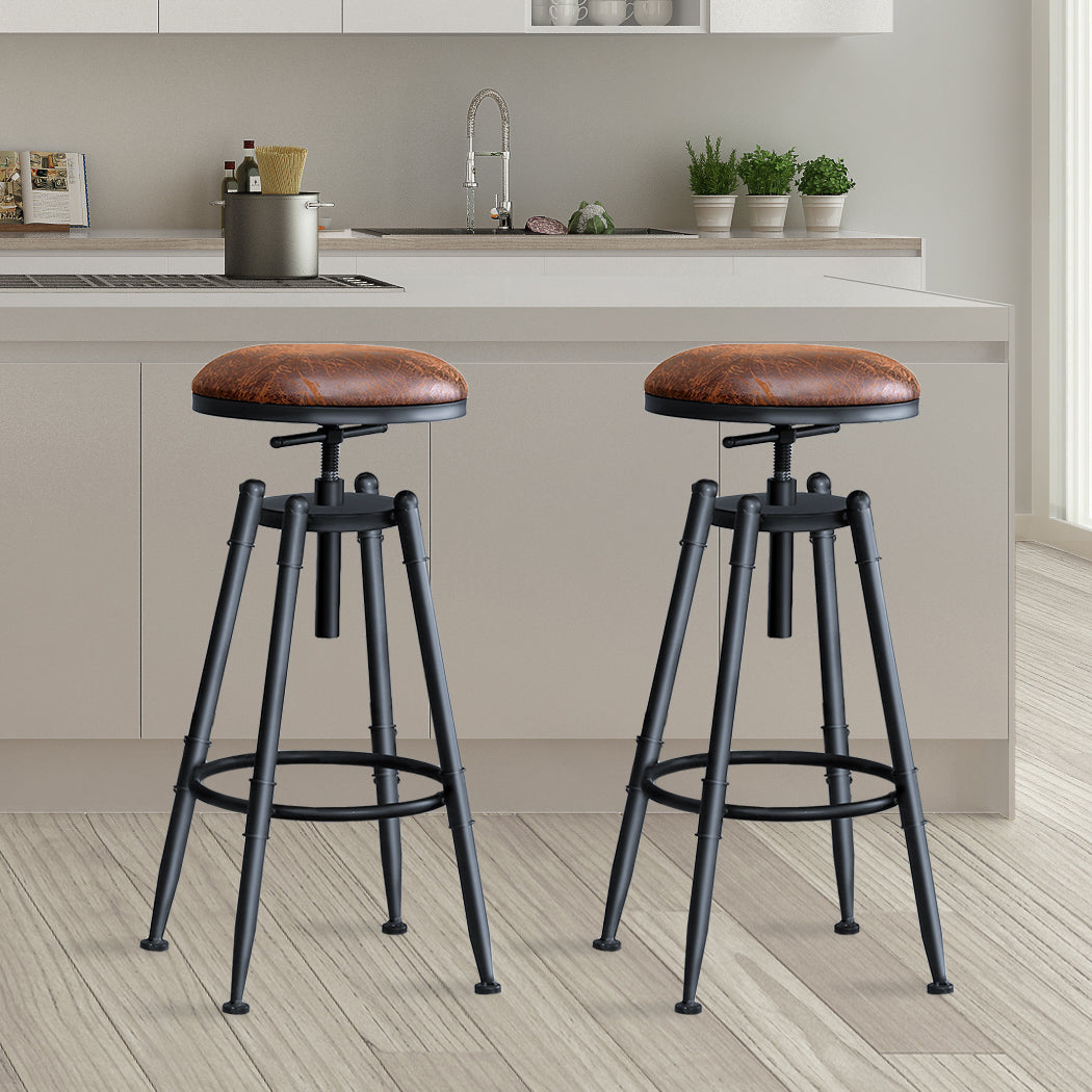 Set of Rustic Industrial Bar Stool Kitchen Stool Barstool Swivel
