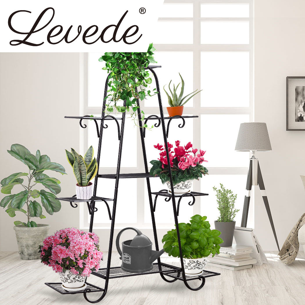 Outdoor Indoor Metal Plant Stand Flower Pots Rack Garden Corner Shelf