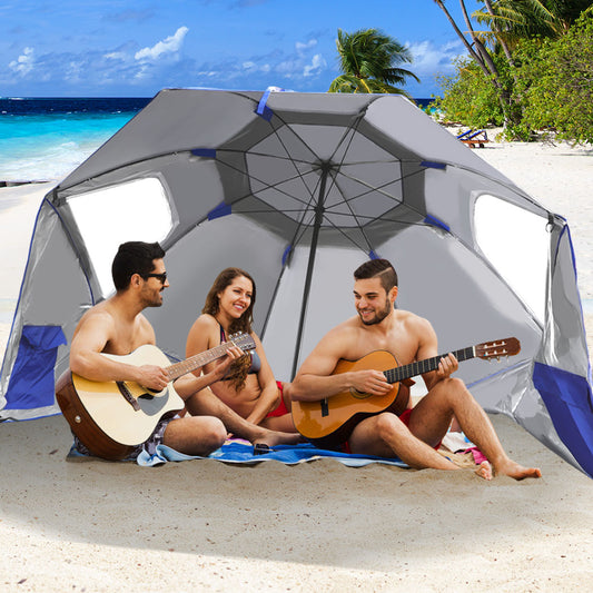 Mountview Beach Umbrella Outdoor Umbrellas Blue 2.33M
