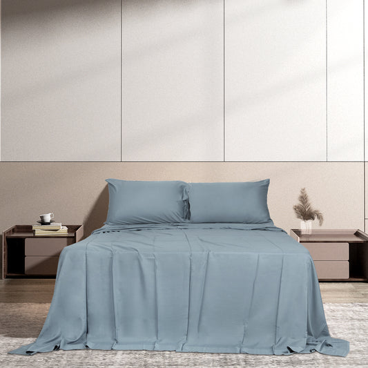 Double Dreamz 4pcs Size 100% Bamboo Bed Sheet Set Grey