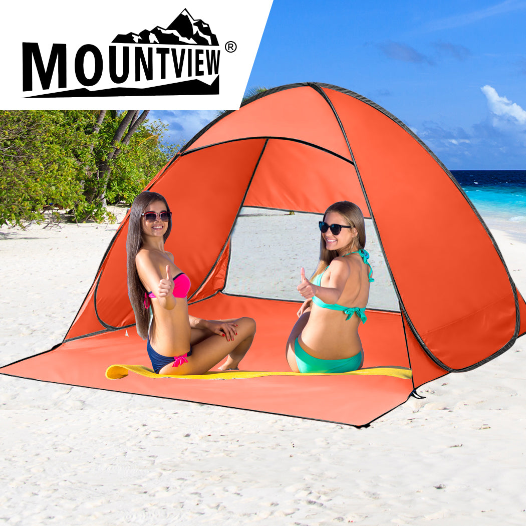 Mountview Pop Up Beach Tent Camping Portable Orange