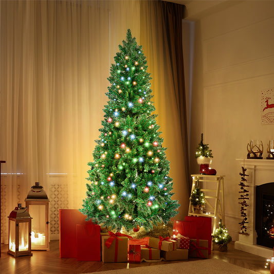 8ft 2.4m 500 LED Pre lit Slim Pencil Christmas Tree