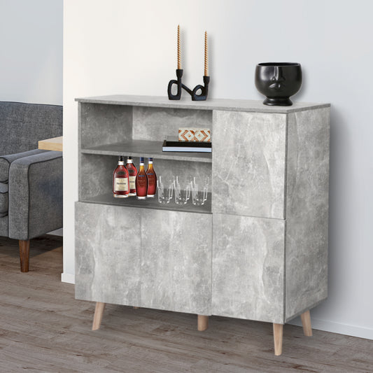 Alaric Wooden Buffet Sideboard Storage Cabinet Cupboard Hallway - Grey