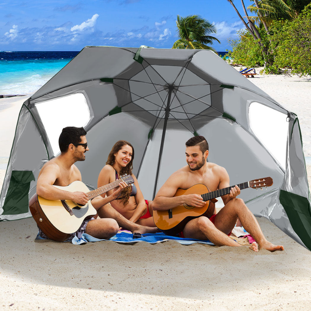 Mountview Beach Umbrella Outdoor Umbrellas Green 2.33M