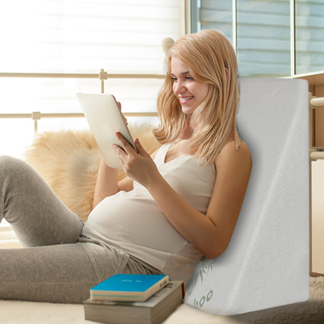 25cm Bedding Wedge Pillow Memory Foam - White