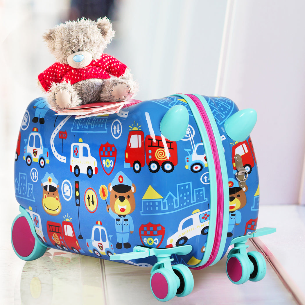 Kids Ride On Suitcase Children Travel Luggage Carry Bag Trolley Cars