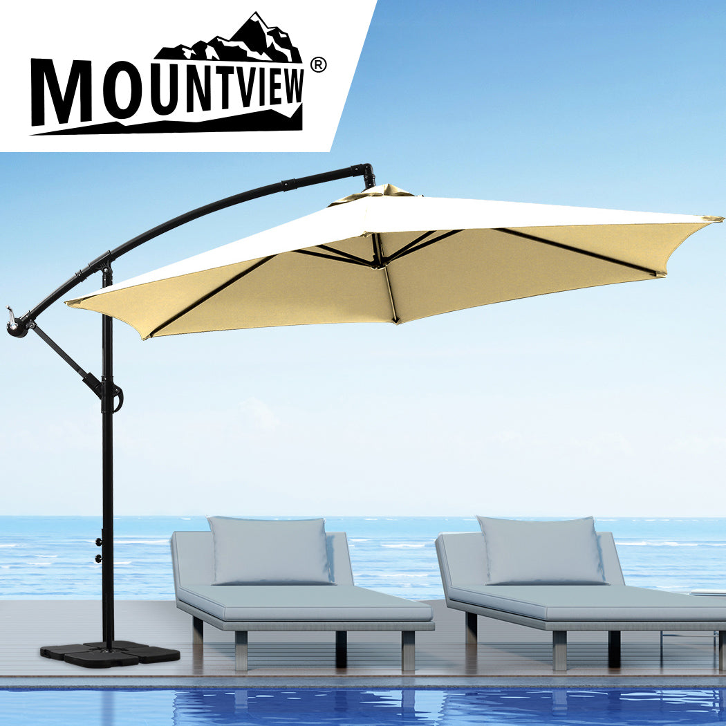 Mountview 3M Outdoor Umbrella Cantilever Grey