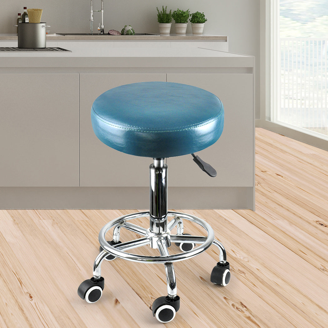 Bar Stools Salon Stool Swivel Barber Dining Chair Pu Hydraulic Lift Teal
