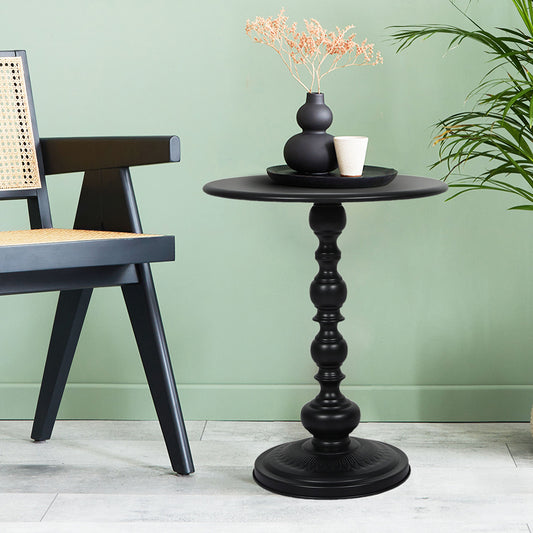 Ignatia Side Table Vintage End Round - Black